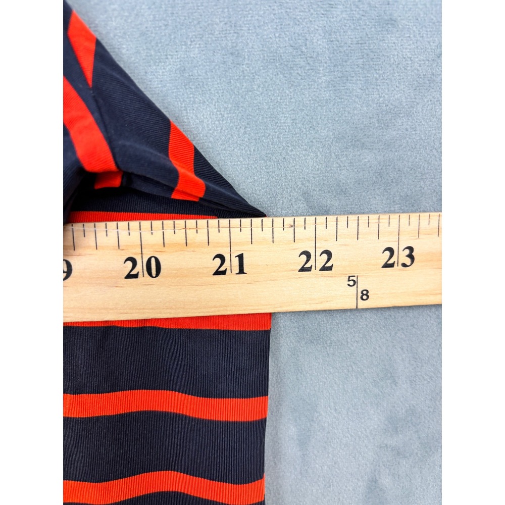 RLX Ralph Lauren Mens Medium Striped Performance Golf Polo Shirt Navy Orange - Picture 8 of 10
